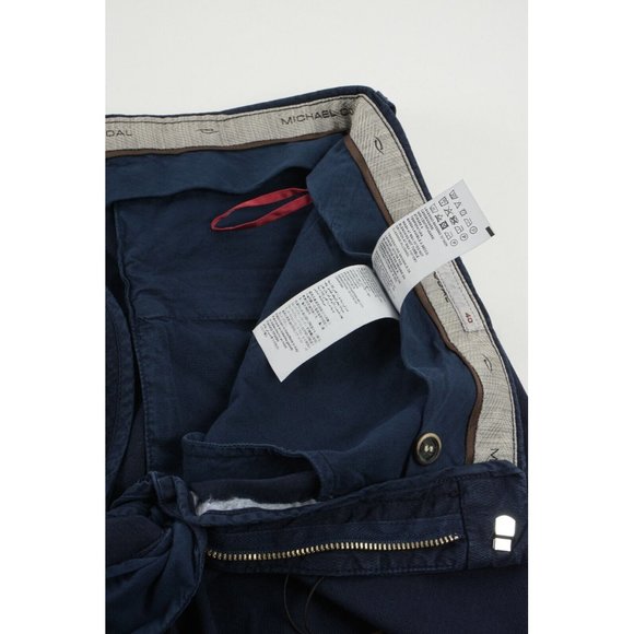 New Michael Coal Brad Mens US Size 40 x 28 Slim Dark Blue Woven Jacquard Capri - Picture 9 of 10